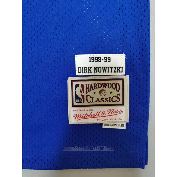 Camiseta Dallas Mavericks Dirk Nowitzki #41 Mitchell & Ness 1998-99 Azul